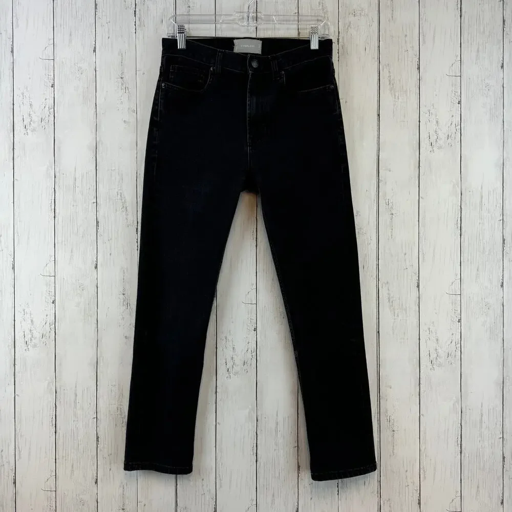 Everlane Black Coal Stretch High Rise Cigarette Crop Ankle Jeans Size 26 Regular - Picture 2 of 12